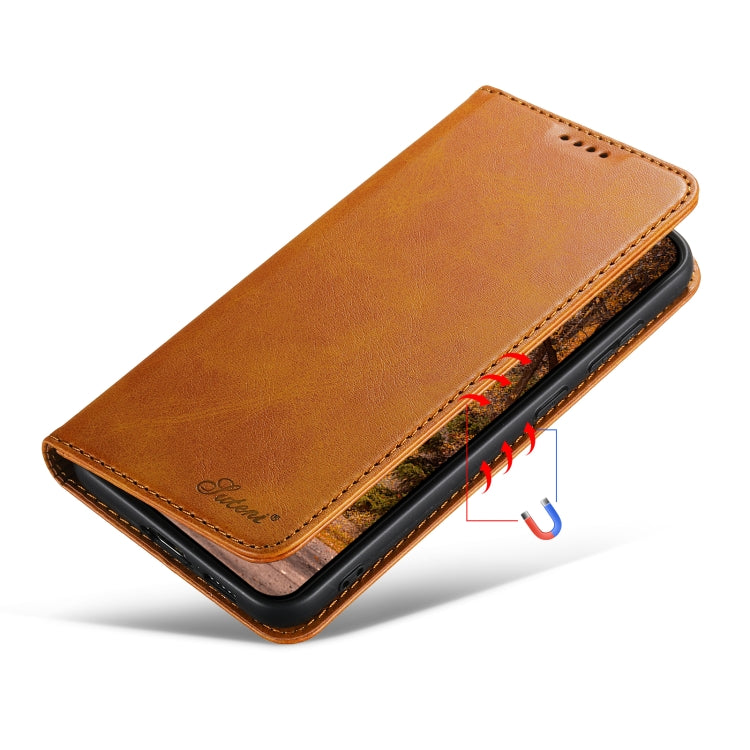For Samsung Galaxy S24 5G Suteni Calf Texture Horizontal Flip Leather Phone Case(Khaki) - HoMEdemic™ 