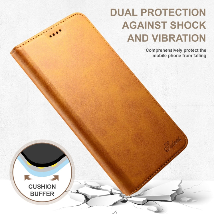 For Samsung Galaxy S24 5G Suteni Calf Texture Horizontal Flip Leather Phone Case(Khaki) - HoMEdemic™ 