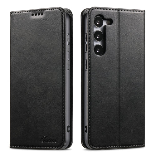 For Samsung Galaxy S24 Ultra 5G Suteni Calf Texture Horizontal Flip Leather Phone Case(Black) - HoMEdemic™ 