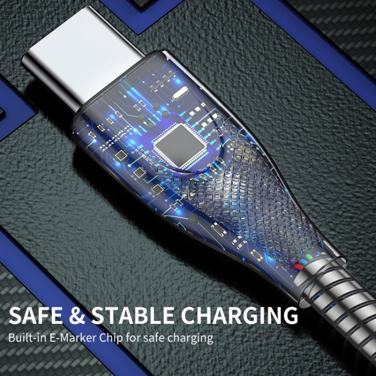 ENKAY ENK-CB131 USB to 8 Pin Carbon Steel Hose Spring 2.4A Fast Charging Data Cable, Length:2m(Silver) - HoMEdemic™ 