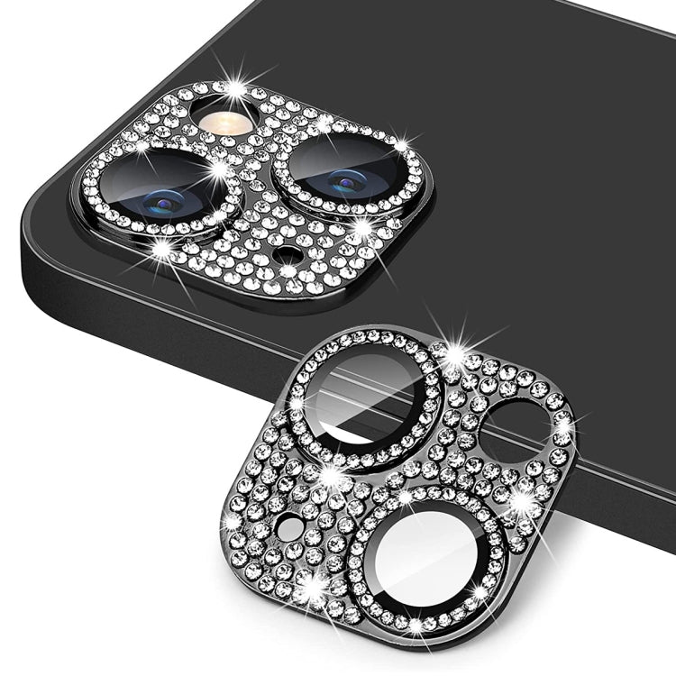 For iPhone 13 / 13 mini ENKAY Hat-Prince Blink Diamond Camera Lens Aluminium Alloy Tempered Glass Film(Black) - HoMEdemic™ 