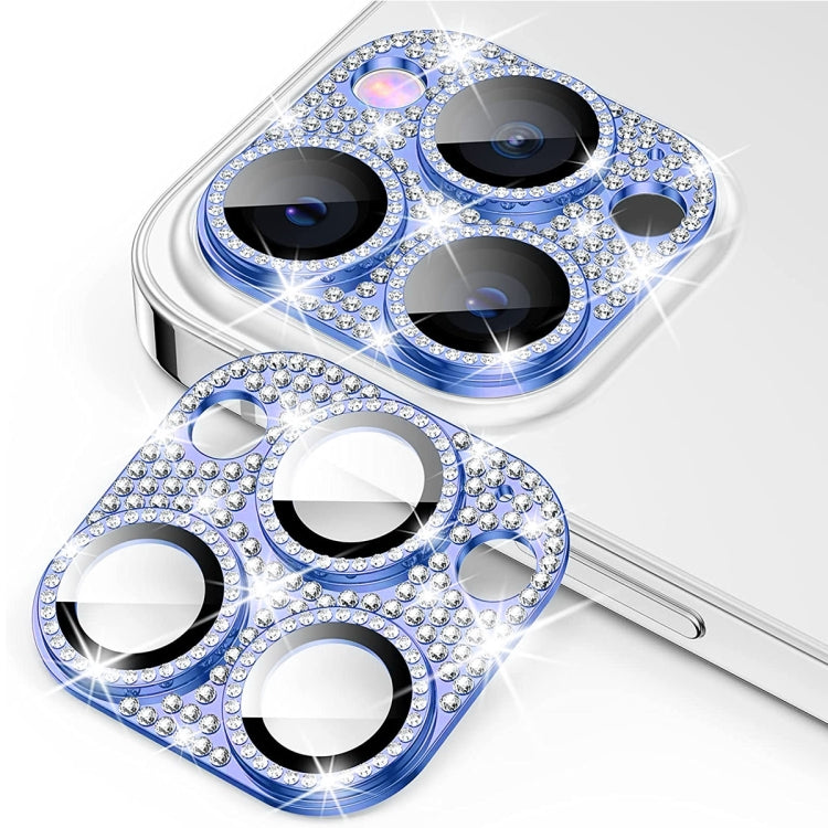 For iPhone 12 Pro ENKAY Hat-Prince Blink Diamond Camera Lens Aluminium Alloy Tempered Glass Film(Blue) - HoMEdemic™ 