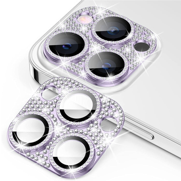 For iPhone 12 Pro ENKAY Hat-Prince Blink Diamond Camera Lens Aluminium Alloy Tempered Glass Film(LIght Purple) - HoMEdemic™ 