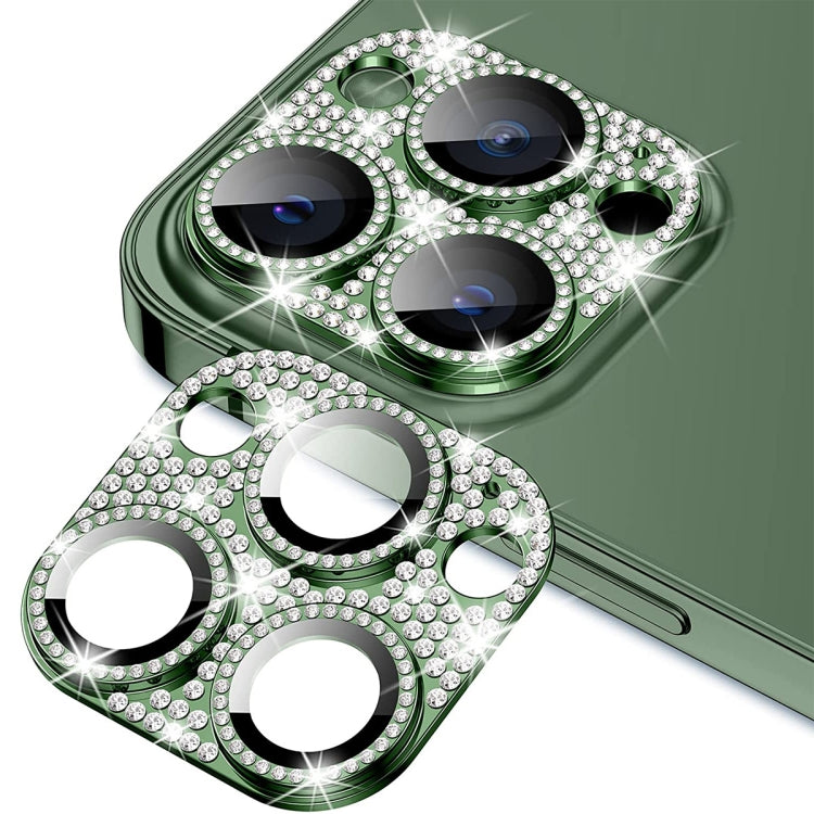 For iPhone 13 Pro / 13 Pro Max ENKAY Hat-Prince Blink Diamond Camera Lens Aluminium Alloy Tempered Glass Film(Dark Green) - HoMEdemic™ 