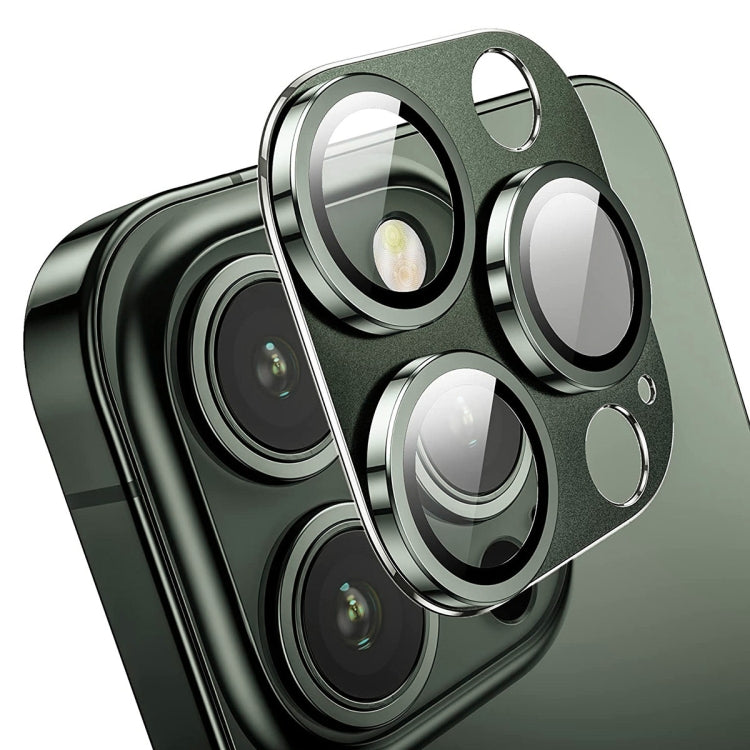 For iPhone 13 Pro / 13 Pro Max ENKAY Hat-Prince Anti-reflection Camera Lens Aluminium Alloy Tempered Glass Film(Dark Green) - HoMEdemic™ 