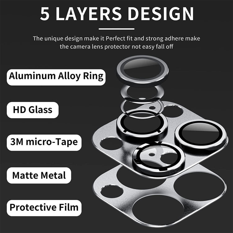 For iPhone 14 Pro / 14 Pro Max ENKAY Hat-Prince Anti-reflection Camera Lens Aluminium Alloy  Tempered Glass Film(Silver) - HoMEdemic™ 