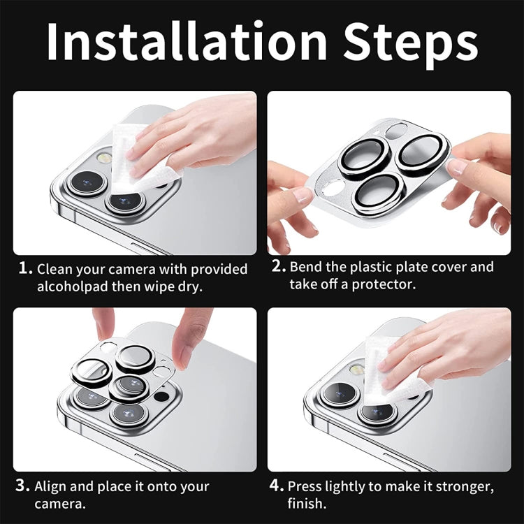 For iPhone 14 Pro / 14 Pro Max ENKAY Hat-Prince Anti-reflection Camera Lens Aluminium Alloy  Tempered Glass Film(Silver) - HoMEdemic™ 