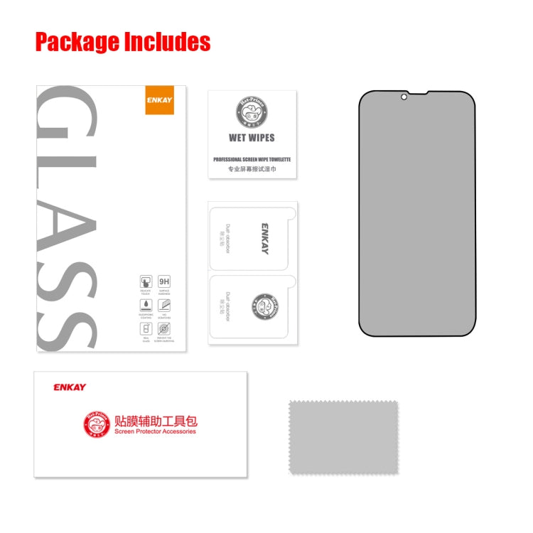 For iPhone 14 / 13 Pro / 13 ENKAY Hat-Prince 25 Degree Privacy 8K UHD AGC Tempered Glass Film - HoMEdemic™ 