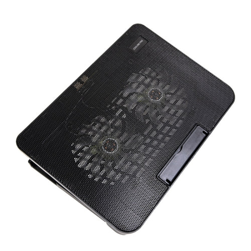 N99 USB Dual Fan Hollow Carved Design Heat Dissipation Laptop Cooling Pad(Black) - HoMEdemic™ 