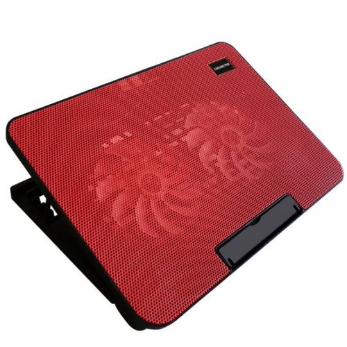 N99 USB Dual Fan Hollow Carved Design Heat Dissipation Laptop Cooling Pad(Red) - HoMEdemic™ 