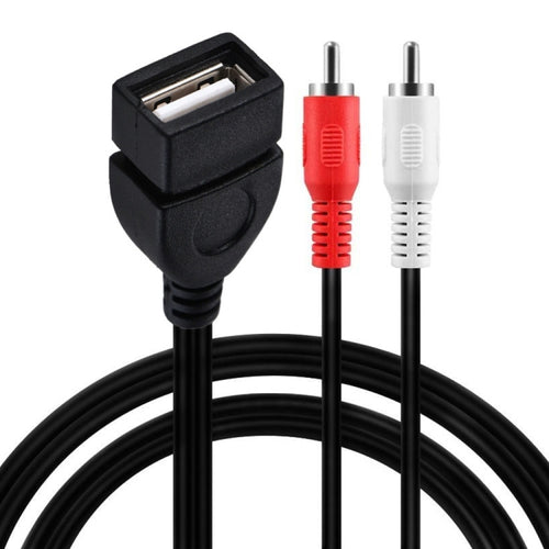 JUNSUNMAY USB 2.0 Female to 2 x RCA Male Video Audio Splitter Adapter Cable, Length:0.2m - HoMEdemic™ 