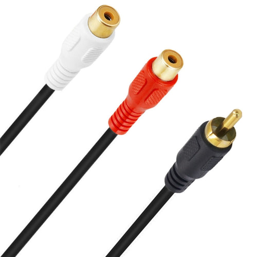 JUNSUNMAY RCA Male to 2 RCA Female Stereo Audio Adapter Connector, Length: 0.25m - HoMEdemic™ 