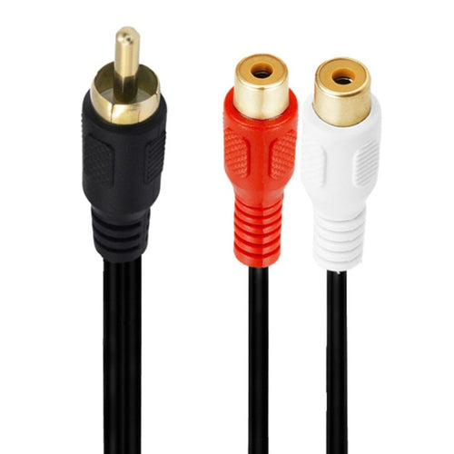 JUNSUNMAY RCA Male to 2 RCA Female Stereo Audio Adapter Connector, Length: 0.25m - HoMEdemic™ 