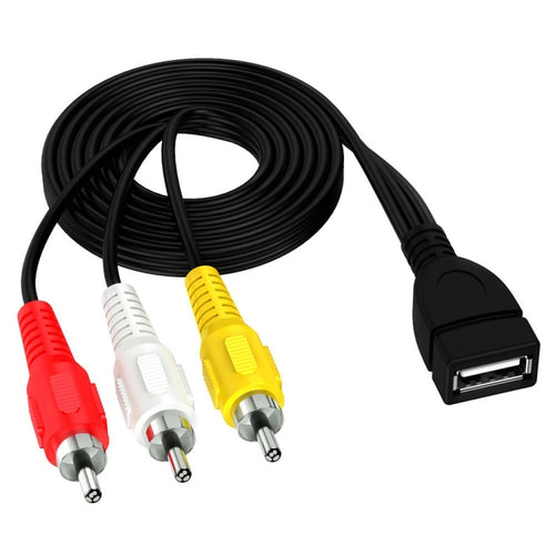 JUNSUNMAY USB Female to 3 x RCA Male Audio Video Splitter Cable, Length:1.5m - HoMEdemic™ 