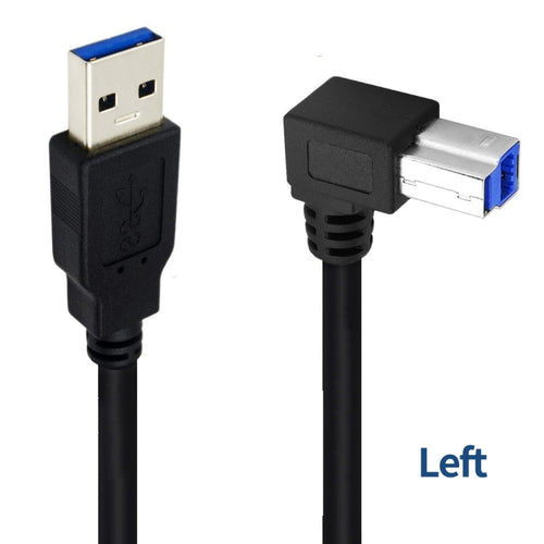 JUNSUNMAY USB 3.0 A Male to USB 3.0 B Male Adapter Cable Cord 1.6ft/0.5M for Docking Station, External Hard Drivers, Scanner, Printer and More(Left) - HoMEdemic™ 