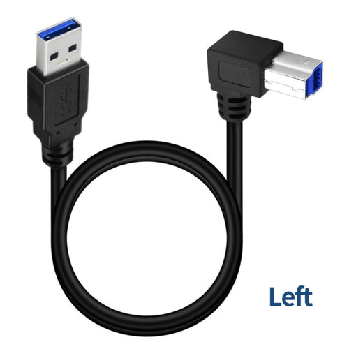 JUNSUNMAY USB 3.0 A Male to USB 3.0 B Male Adapter Cable Cord 1.6ft/0.5M for Docking Station, External Hard Drivers, Scanner, Printer and More(Left) - HoMEdemic™ 