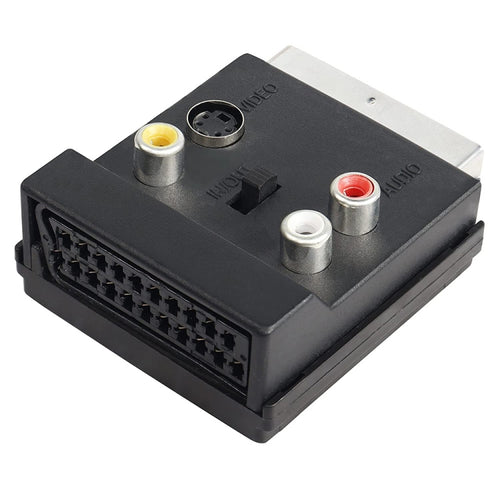 JUNSUNMAY 21 Pin Scart Male to Female S-Video 3 RCA Adapter Switchable in Out Audio Converter - HoMEdemic™ 