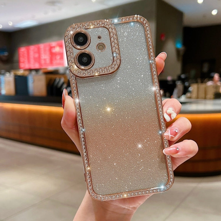 For iPhone 11 Diamond Gradient Glitter Plated TPU Phone Case(Gold) - HoMEdemic™ 