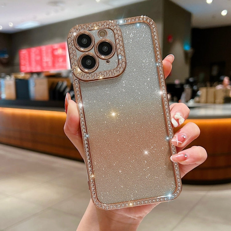For iPhone 11 Pro Max Diamond Gradient Glitter Plated TPU Phone Case(Gold) - HoMEdemic™ 