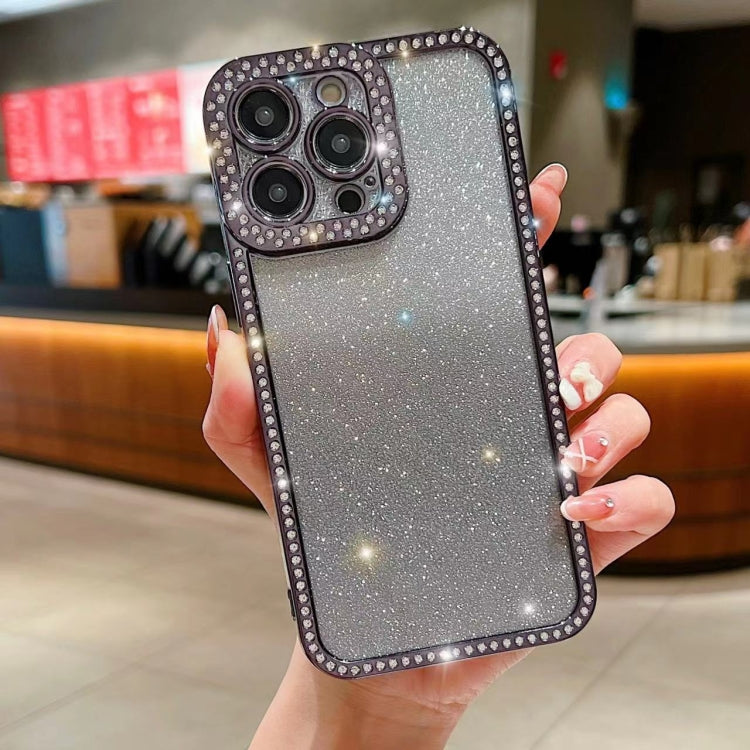 For iPhone 15 Pro Diamond Gradient Glitter Plated TPU Phone Case(Black) - HoMEdemic™ 
