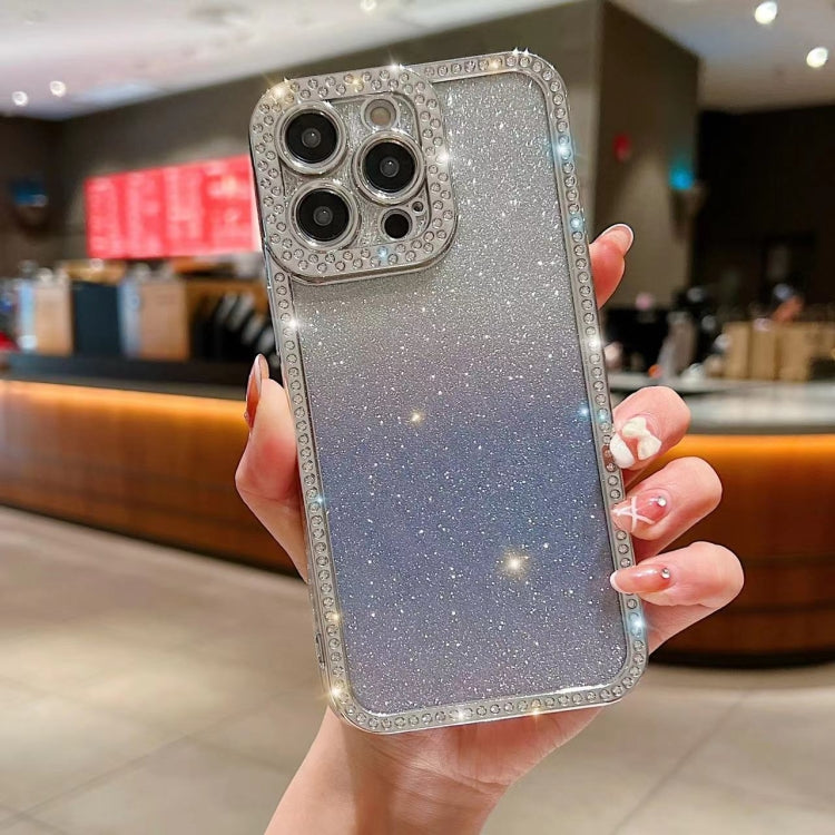 For iPhone 15 Pro Diamond Gradient Glitter Plated TPU Phone Case(Purple) - HoMEdemic™ 