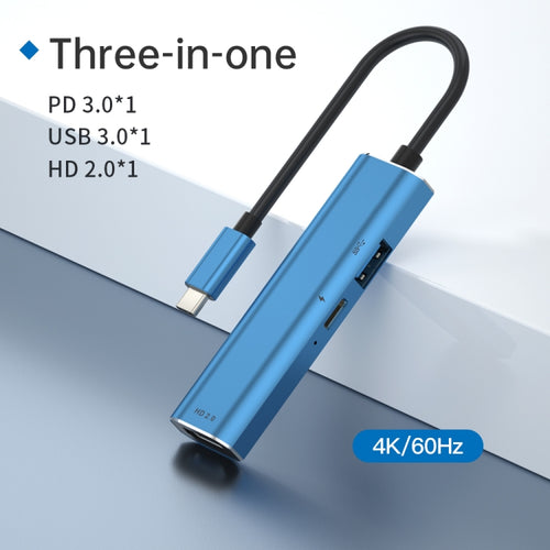 V264 3 in 1 USB-C / Type-C to USB3.0 + PD3.0 + HD2.0 3-Ports Multi Splitter Adapter OTG HUB - HoMEdemic™ 