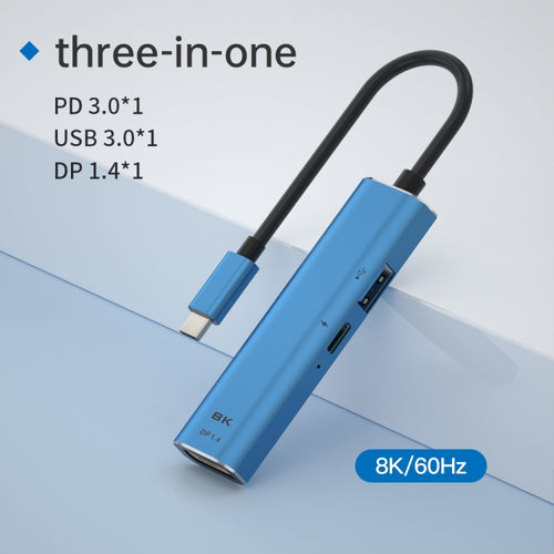 V264B 3 in 1 USB-C / Type-C to USB3.0 + PD3.0 + DP1.4 3-Ports Multi Splitter Adapter OTG HUB - HoMEdemic™ 