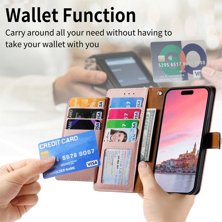 For iPhone 15 Pro Love Zipper Lanyard Leather Phone Case(Pink) - HoMEdemic™ 