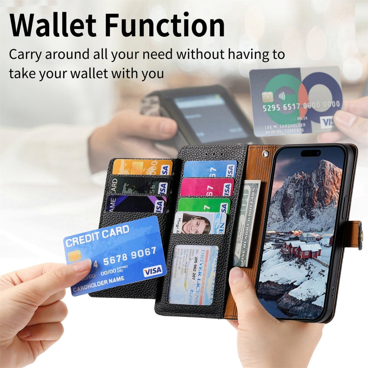For iPhone 15 Pro Max Love Zipper Lanyard Leather Phone Case(Black) - HoMEdemic™ 