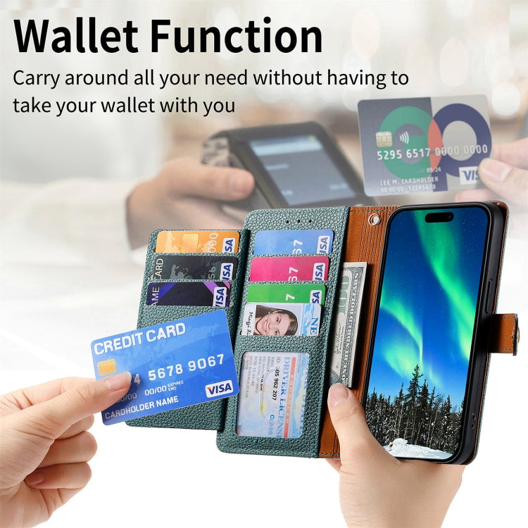 For iPhone 15 Pro Max Love Zipper Lanyard Leather Phone Case(Green) - HoMEdemic™ 