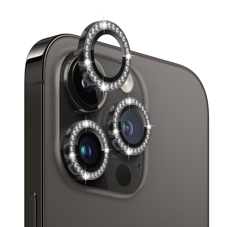 For iPhone 14 Pro / 14 Pro Max NORTHJO Camera Lens Tempered Glass Metal Rhinestone Ring Film(Graphite) - HoMEdemic™ 
