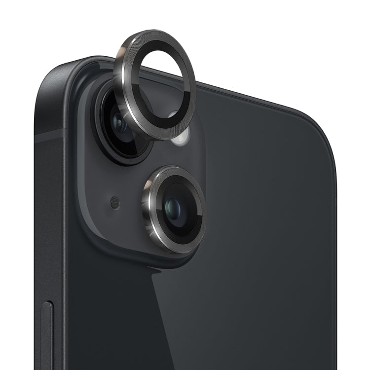 For iPhone 14 / 14 Plus NORTHJO Camera Lens Protector Tempered Glass CD Vein Metal Ring Film(Black) - HoMEdemic™ 