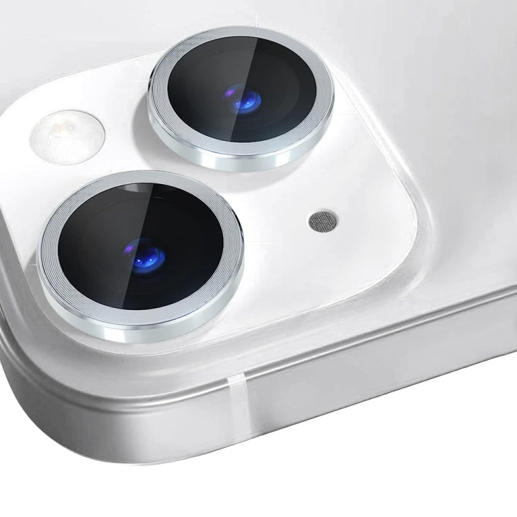 For iPhone 14 / 14 Plus NORTHJO Camera Lens Protector Tempered Glass CD Vein Metal Ring Film(Silver) - HoMEdemic™ 