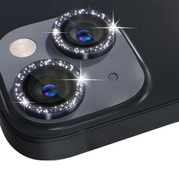 For iPhone 14 / 14 Plus NORTHJO Camera Lens Protector Tempered Glass Bling Glitter Metal Ring Film(Black) - HoMEdemic™ 