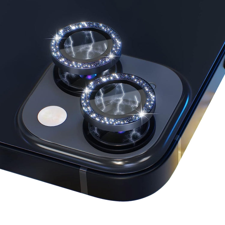 For iPhone 14 / 14 Plus NORTHJO Camera Lens Protector Tempered Glass Bling Glitter Metal Ring Film(Black) - HoMEdemic™ 