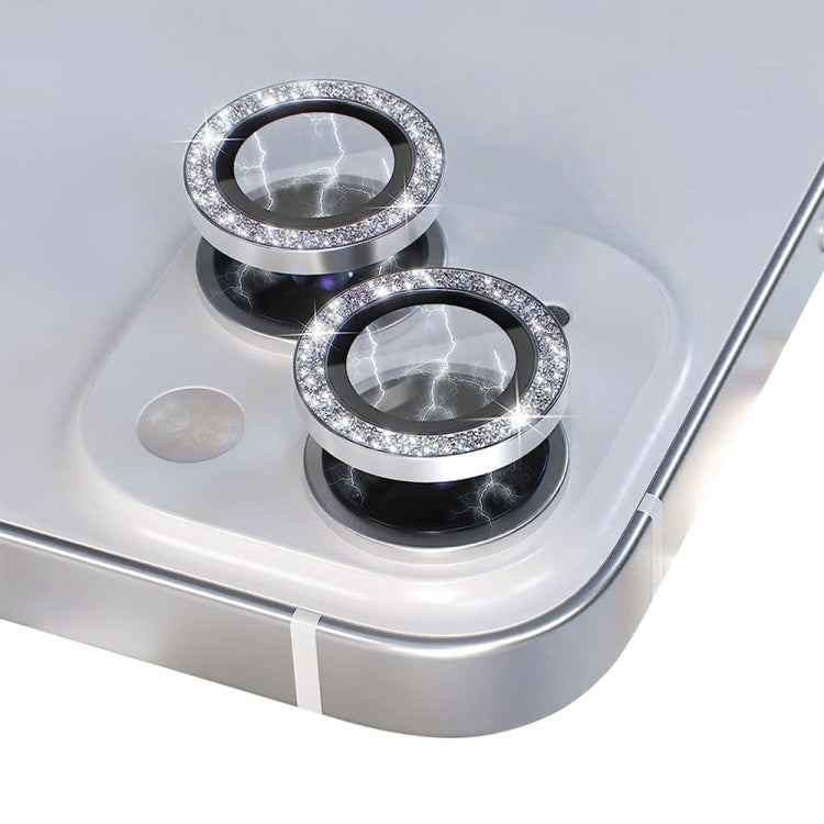 For iPhone 14 / 14 Plus NORTHJO Camera Lens Protector Tempered Glass Bling Glitter Metal Ring Film(Silver) - HoMEdemic™ 