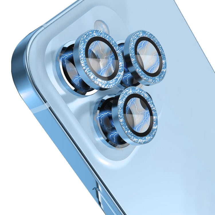 For iPhone 13 Pro / 13 Pro Max NORTHJO Camera Lens Protector Tempered Glass Bling Glitter Metal Ring Film(Blue) - HoMEdemic™ 
