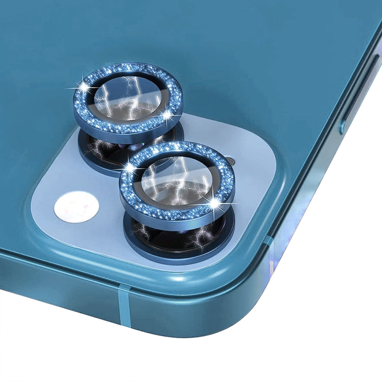 For iPhone 13 / 13 mini NORTHJO Camera Lens Tempered Glass Bling Glitter Metal Ring Film(Blue) - HoMEdemic™ 