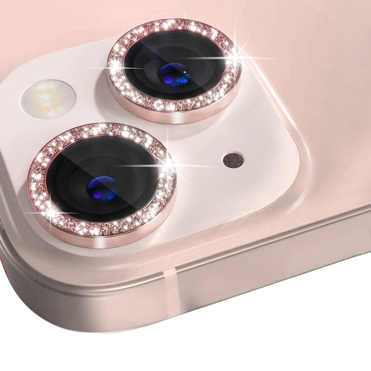 For iPhone 13 / 13 mini NORTHJO Camera Lens Tempered Glass Bling Glitter Metal Ring Film(Pink) - HoMEdemic™ 