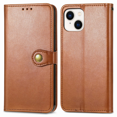 For  iPhone 15 Pro Max Retro Solid Color Buckle Leather Phone Case(Brown) - HoMEdemic™ 