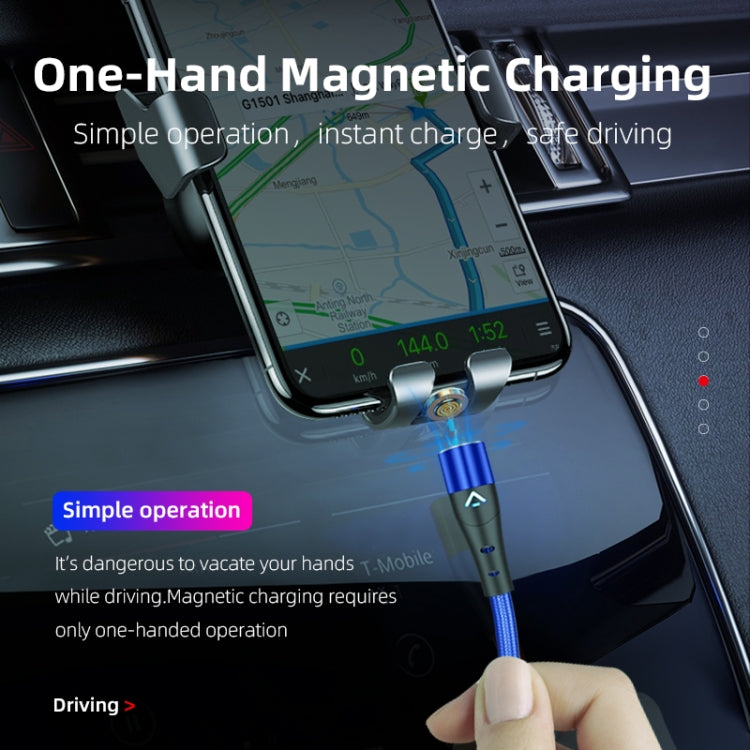 ENKAY 3A USB to 8 Pin Magnetic Fast Charging Data Cable with LED Light, Length:1m(Blue) - HoMEdemic™ 