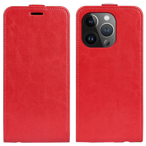 For iPhone 15 Pro Max R64 Texture Single Vertical Flip Leather Phone Case(Red) - HoMEdemic™ 