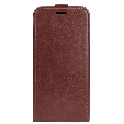 For iPhone 15 Pro Max R64 Texture Single Vertical Flip Leather Phone Case(Brown) - HoMEdemic™ 