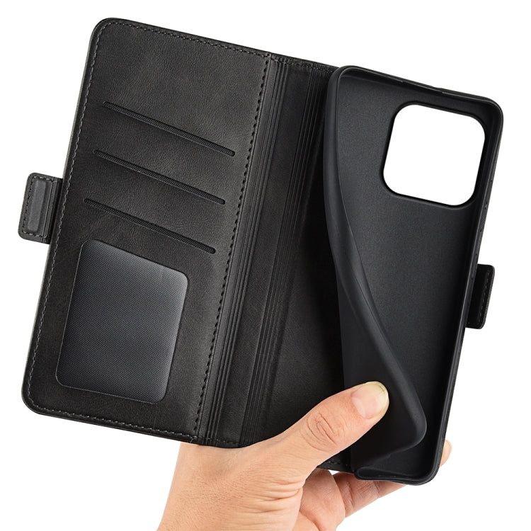 For iPhone 15 Pro Dual-side Magnetic Buckle Horizontal Flip Leather Phone Case(Black) - HoMEdemic™ 