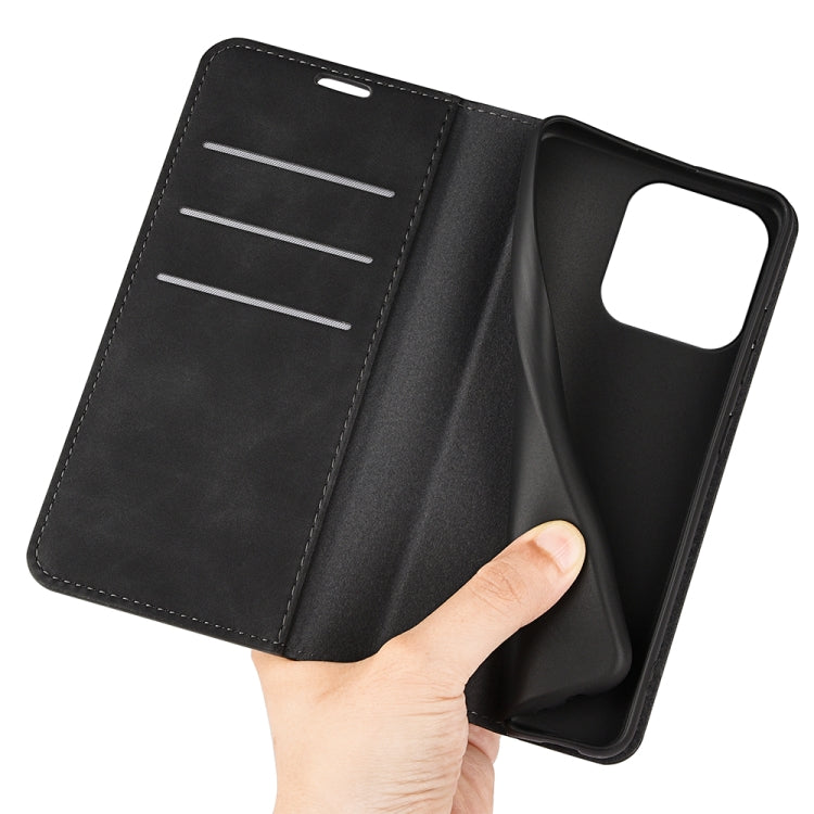 For iPhone 15 Pro Retro-skin  Magnetic Suction Leather Phone Case(Black) - HoMEdemic™ 