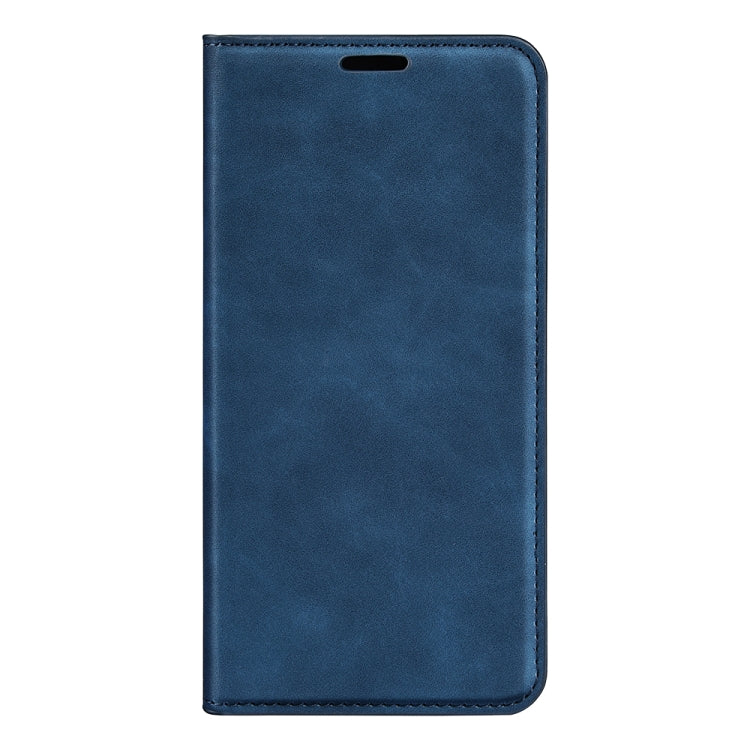 For iPhone 15 Pro Retro-skin  Magnetic Suction Leather Phone Case(Dark Blue) - HoMEdemic™ 