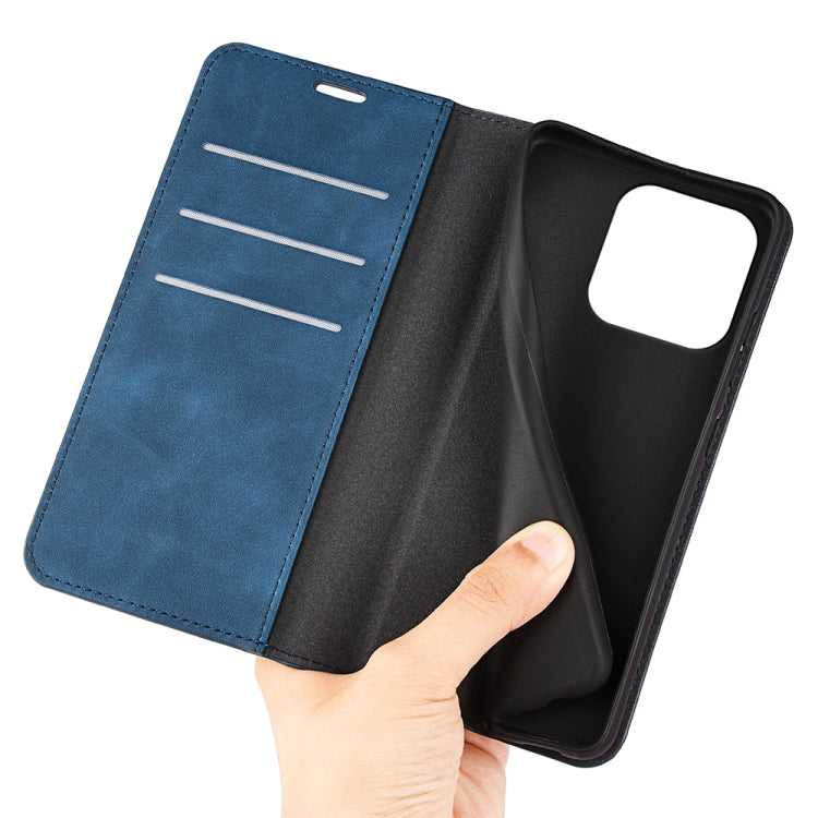 For iPhone 15 Pro Retro-skin  Magnetic Suction Leather Phone Case(Dark Blue) - HoMEdemic™ 