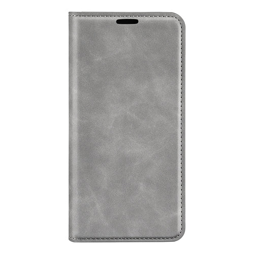 For iPhone 15 Pro Max Retro-skin  Magnetic Suction Leather Phone Case(Grey) - HoMEdemic™ 