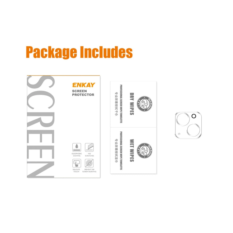 For iPhone 15 / 15 Plus ENKAY Hat-Prince 9H Rear Camera Lens Tempered Glass Film - HoMEdemic™ 