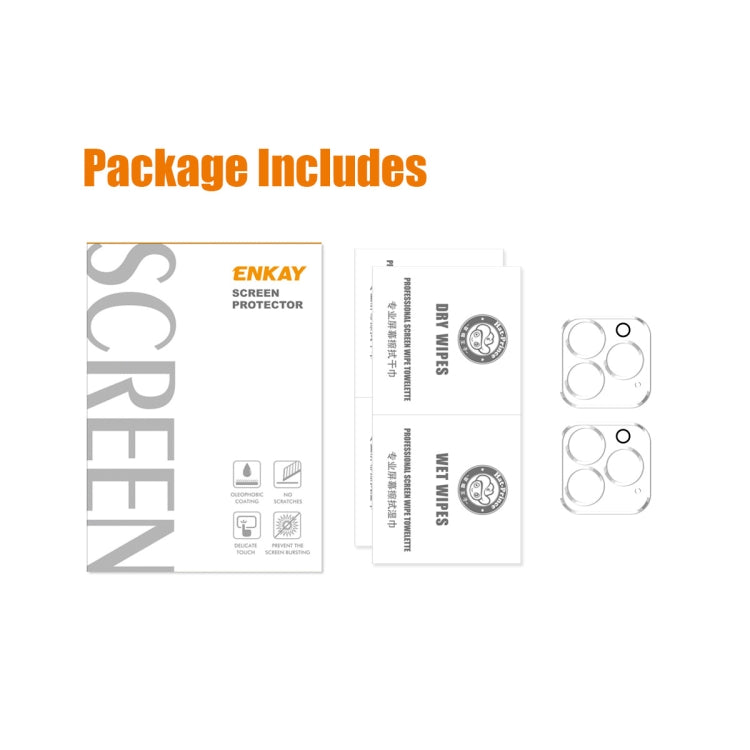For iPhone 15 Pro / 15 Pro Max 2pcs ENKAY Hat-Prince 9H Rear Camera Lens Tempered Glass Film - HoMEdemic™ 